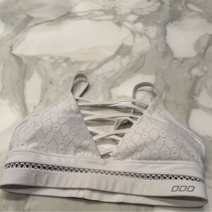 Lorna Jane White Lace-Up Bra